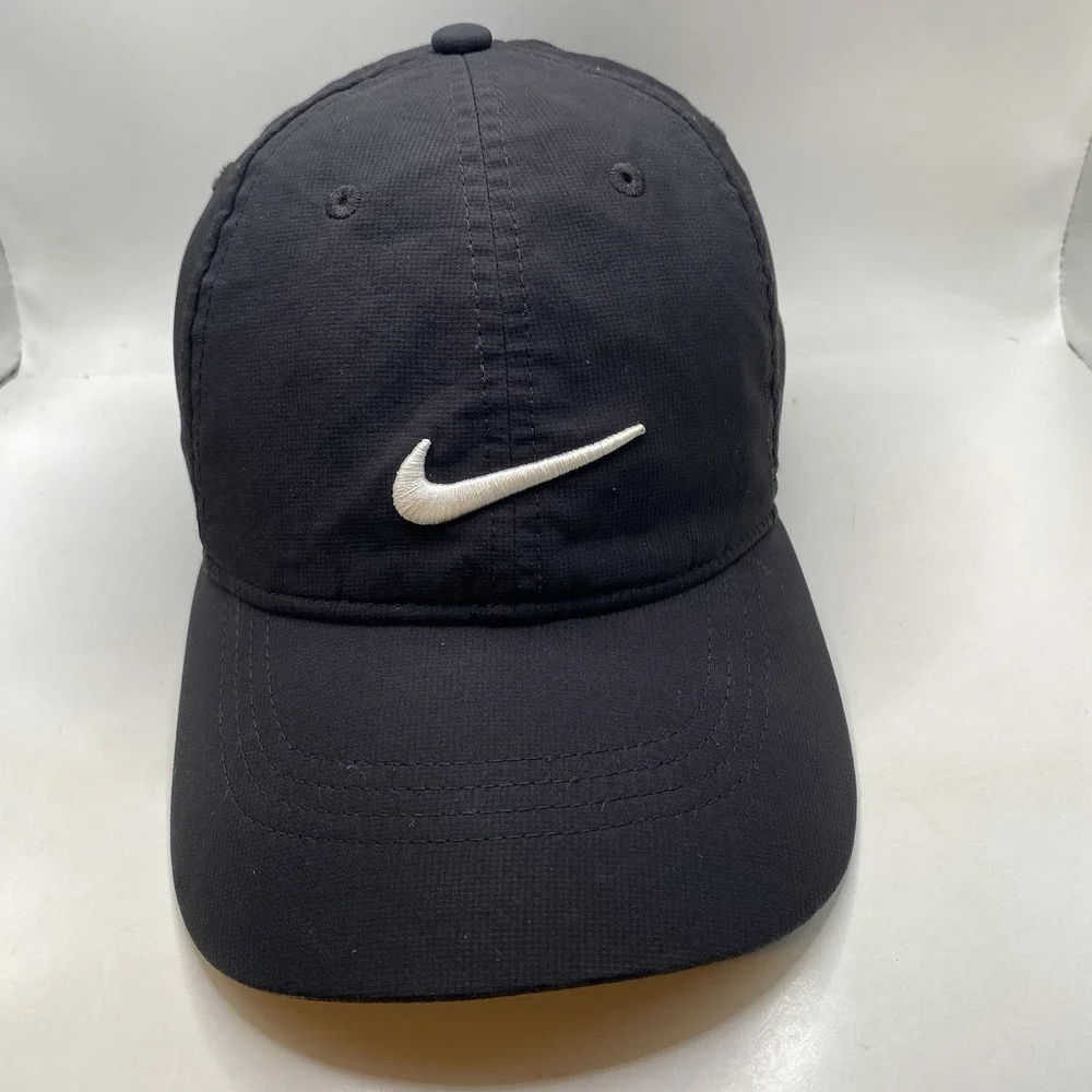 NIKE Hat‎ Legacy91 Black Drifit Running Golf Tennis Adjustable Strapback Cleaned